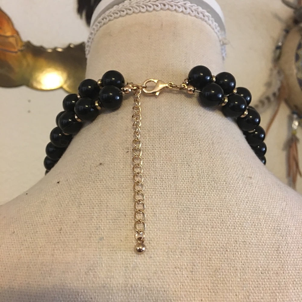 Vintage circus tent double strand beaded necklace_5